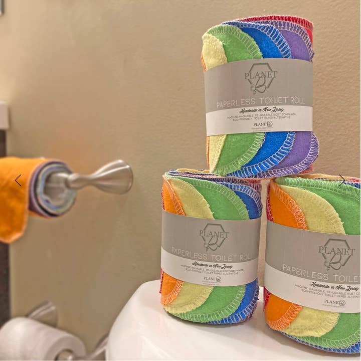 Reusable Toilet Paper - Rainbow Solids for wholesale by Planet B, Inc.
