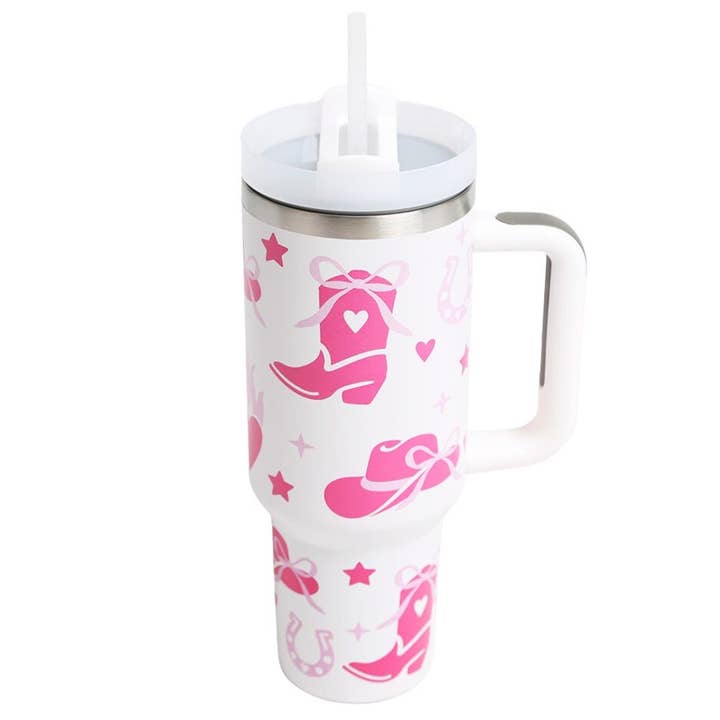 Pink Irene Wholesale - Wholesale Insulated Mug/Tumbler - 40 oz TUMBLER W/HANDLE DOUBLE WALL STAINLESS STEEL