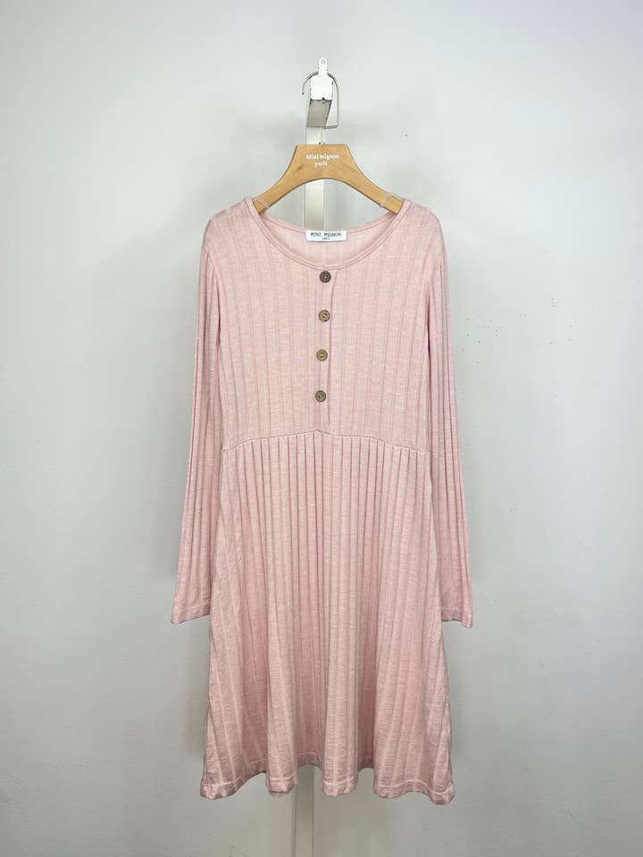 MINI MIGNON PARIS – Engroshandel Kjole - Børn – Langærmet stribet sweaterkjole til piger1