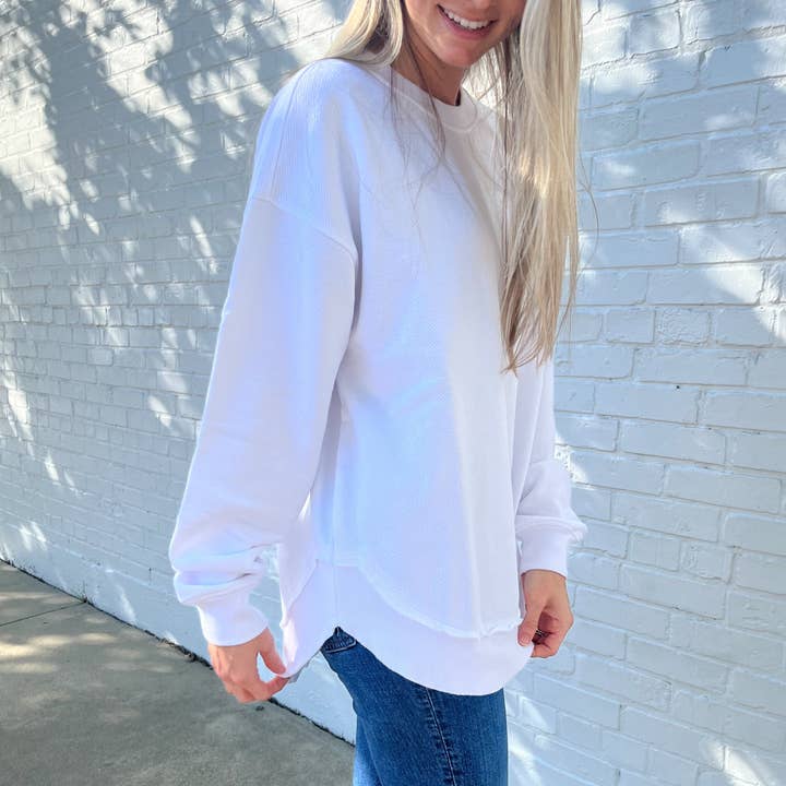 White Oversized Terry Poncho for wholesale on Faire1