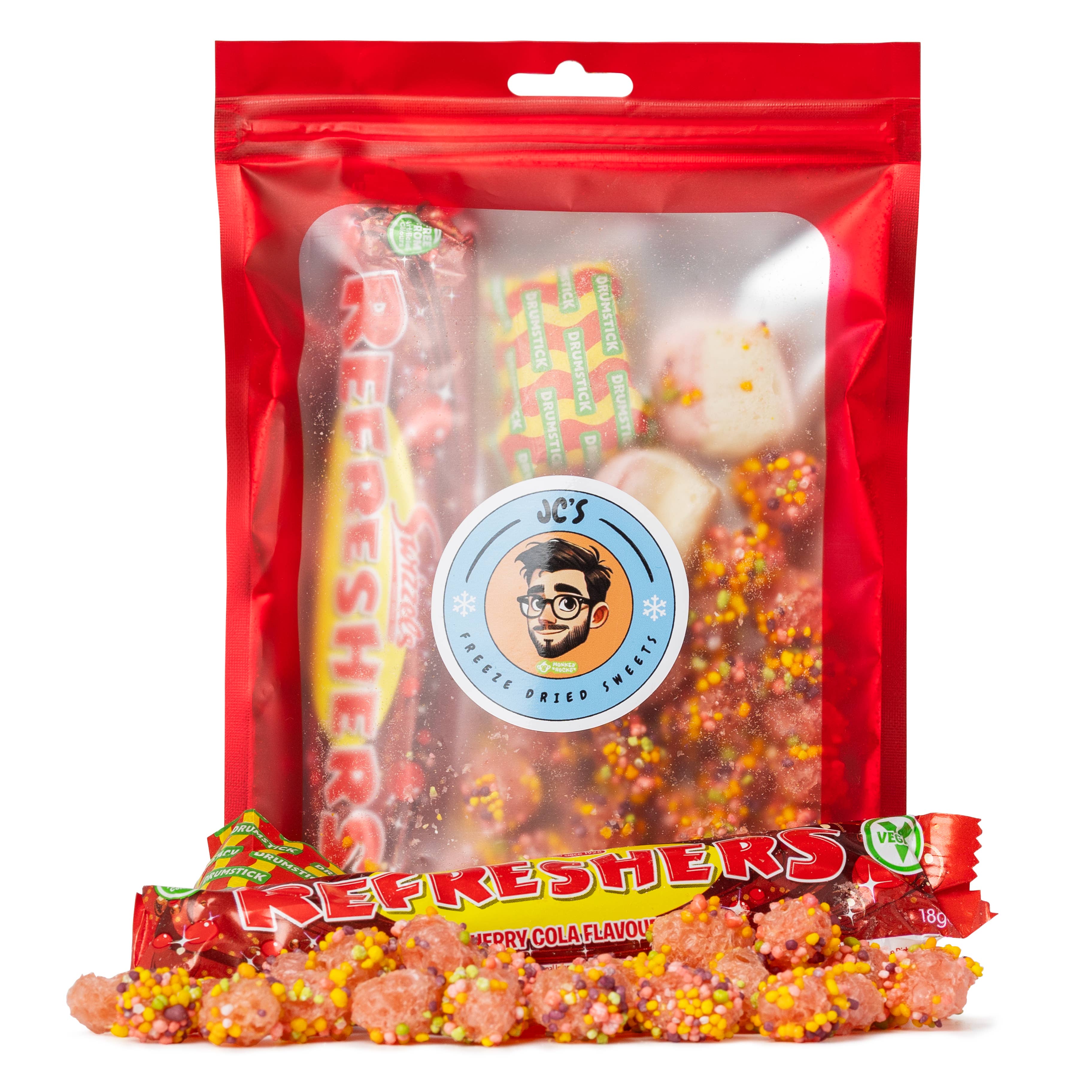 Freeze Dried Sweets UK - Wholesale Hard Candy - JCs Red Mix Bag0