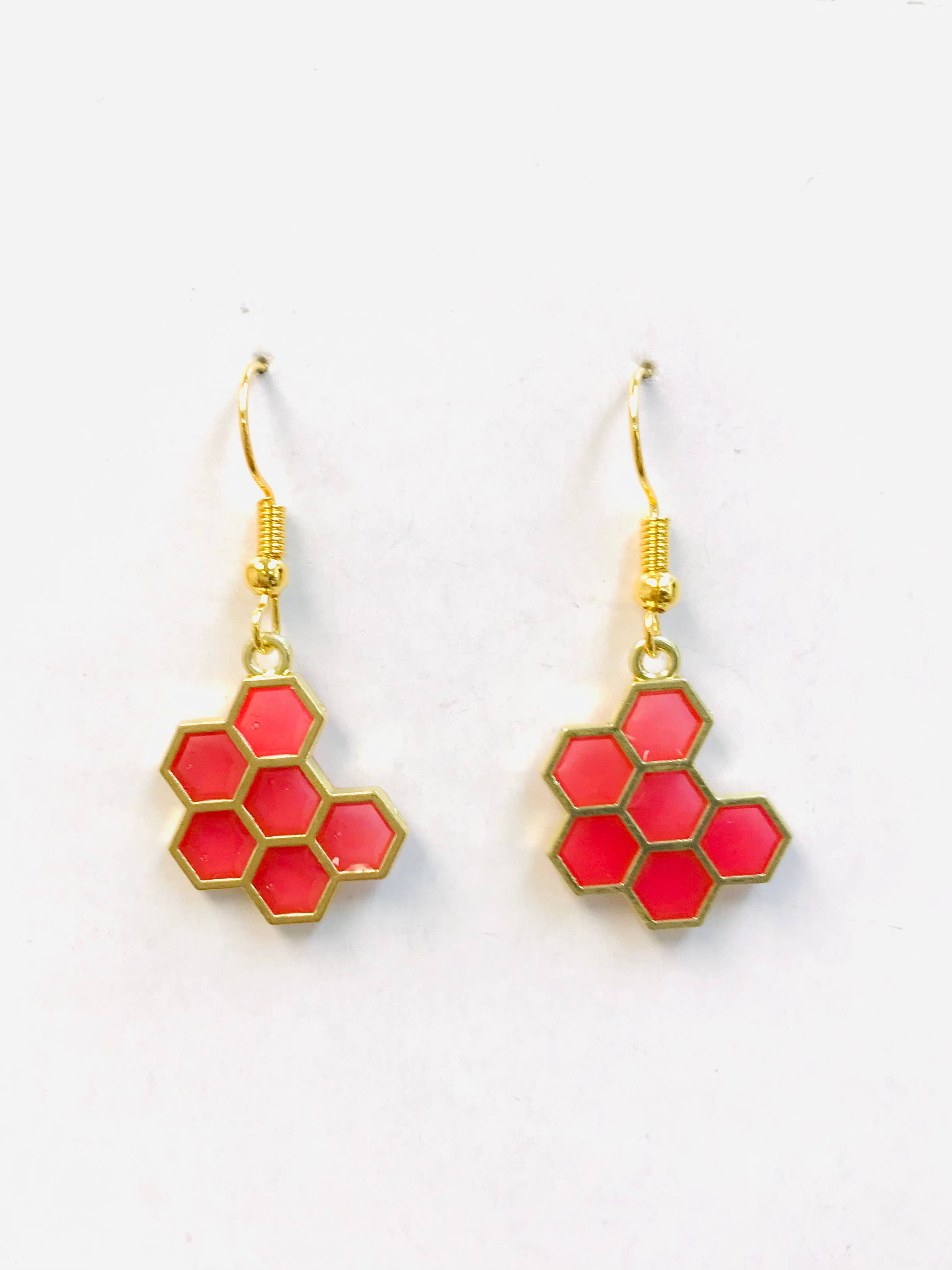 SimpleNGreat - Wholesale Dangle Earrings - Honeybee Earrings, Honeycomb Earrings