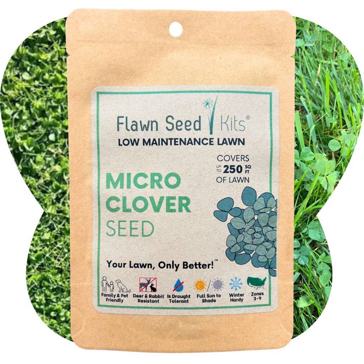 Flawn Seed Kits - Wholesale Plant Seeds - Micro Clover Seed Compostable Pouch w/Hang Hole