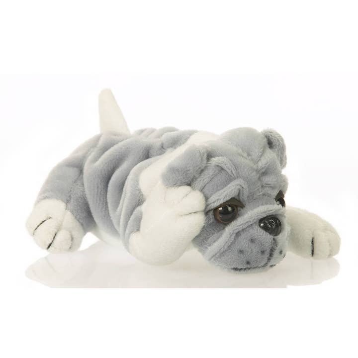 Plushland - Wholesale Stuffed/Plush Toy - Kids & Baby - 8″ Gray Bulldog Stuffed Animal | Soft Bulldog Plush Dog Toy1