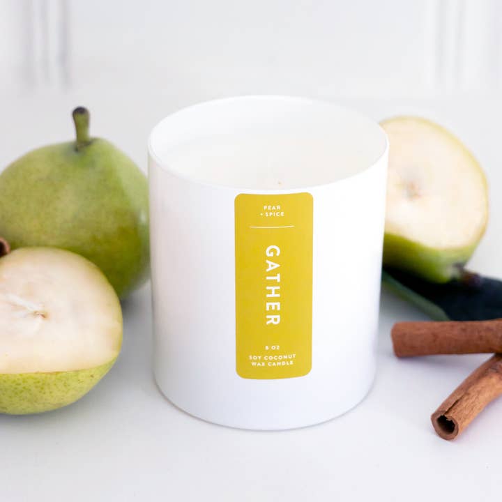 Joy Paper Co. - Wholesale Jar/Filled Candle - GATHER (Pear + Spice Blend) Candle1