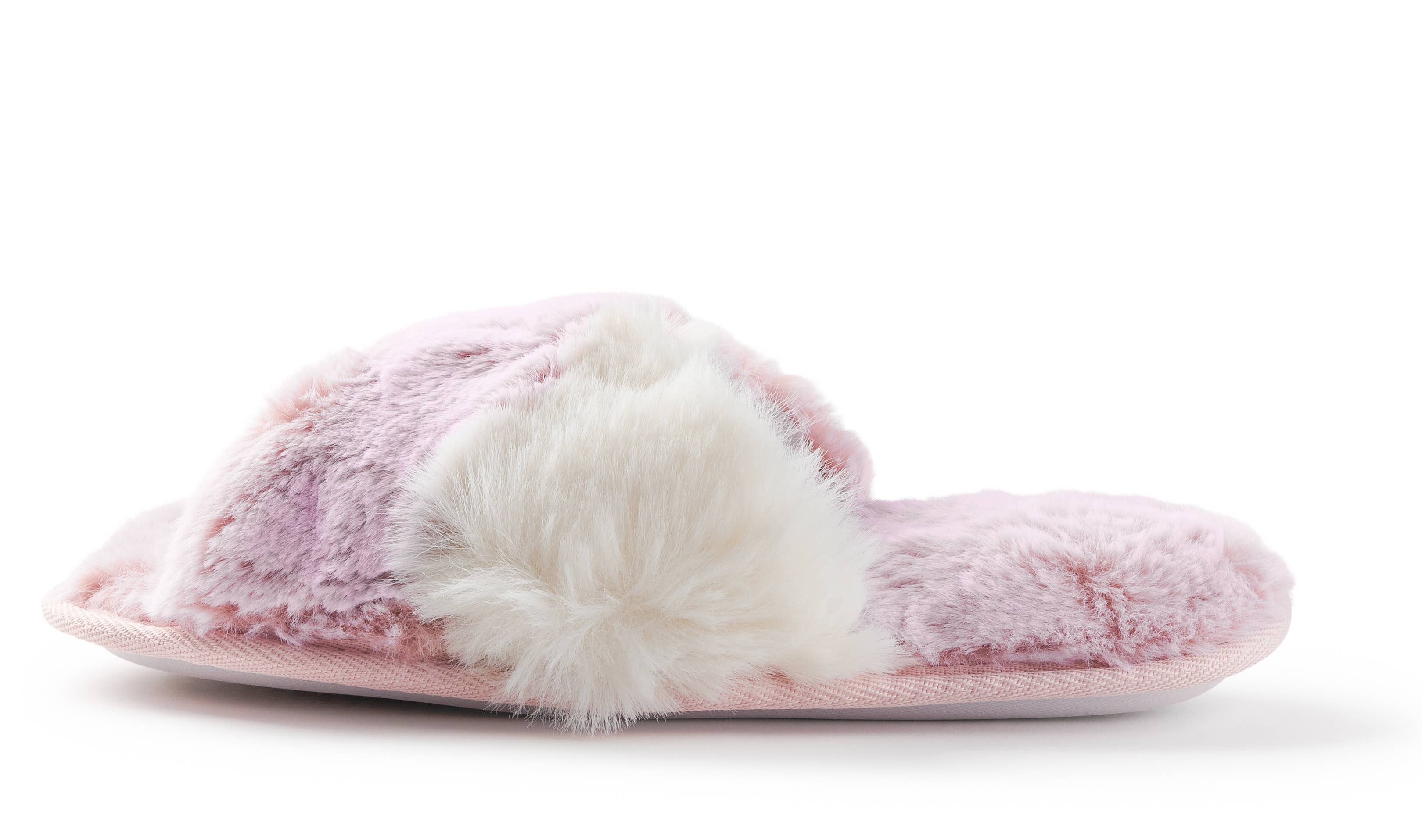 Roxoni - Wholesale Slippers - Women's - Roxoni Women's Cross Band Soft Furry Slipper 2 Tone Color2