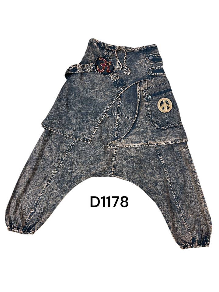 Perzik Om Emb Crazy Boho Harem Rok & Broek D1178 voor wholesale door Rising International Inc