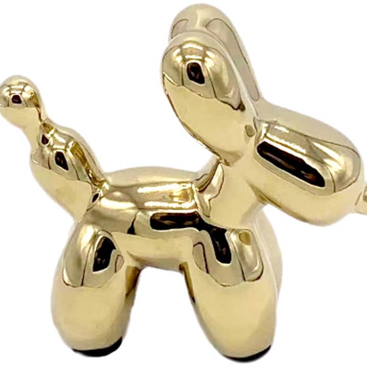 Q-B6.2 DC1048-003-1 Keramisk Hund 14x16cm Guld för wholesale av Menga Trading