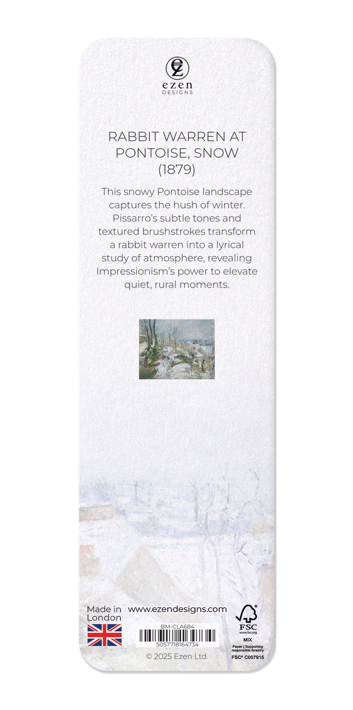 Ezen Trade – wholesale Bookmark – RABBIT WARREN AT PONTOISE, SNOW (1879): Painting Bookmark1