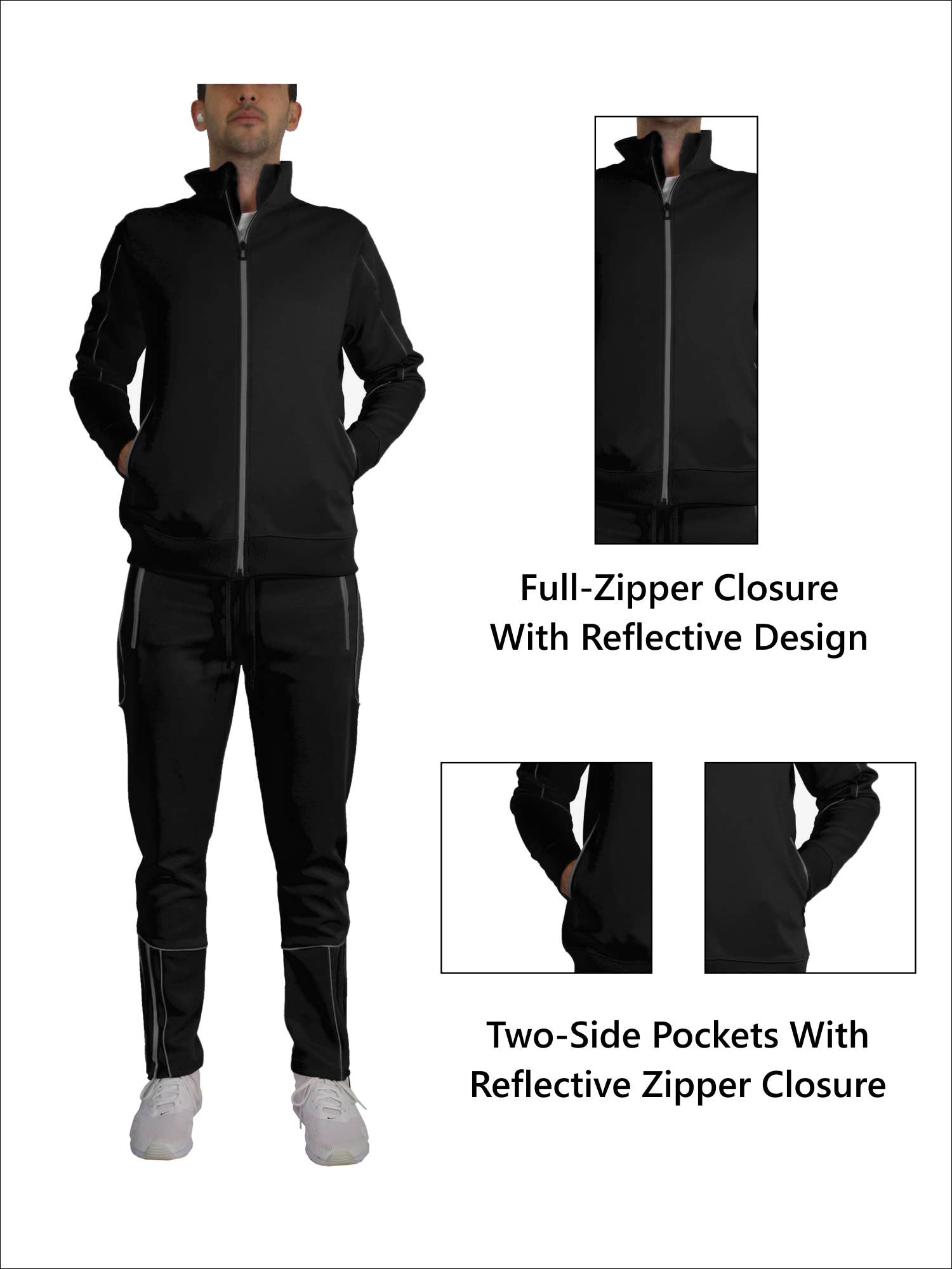 Galaxy By Harvic – wholesale Träningsoverall – Herr – Galaxy By Harvic Herrset med Tunn Fukttransporterande Löparjacka och Joggingbyxor9