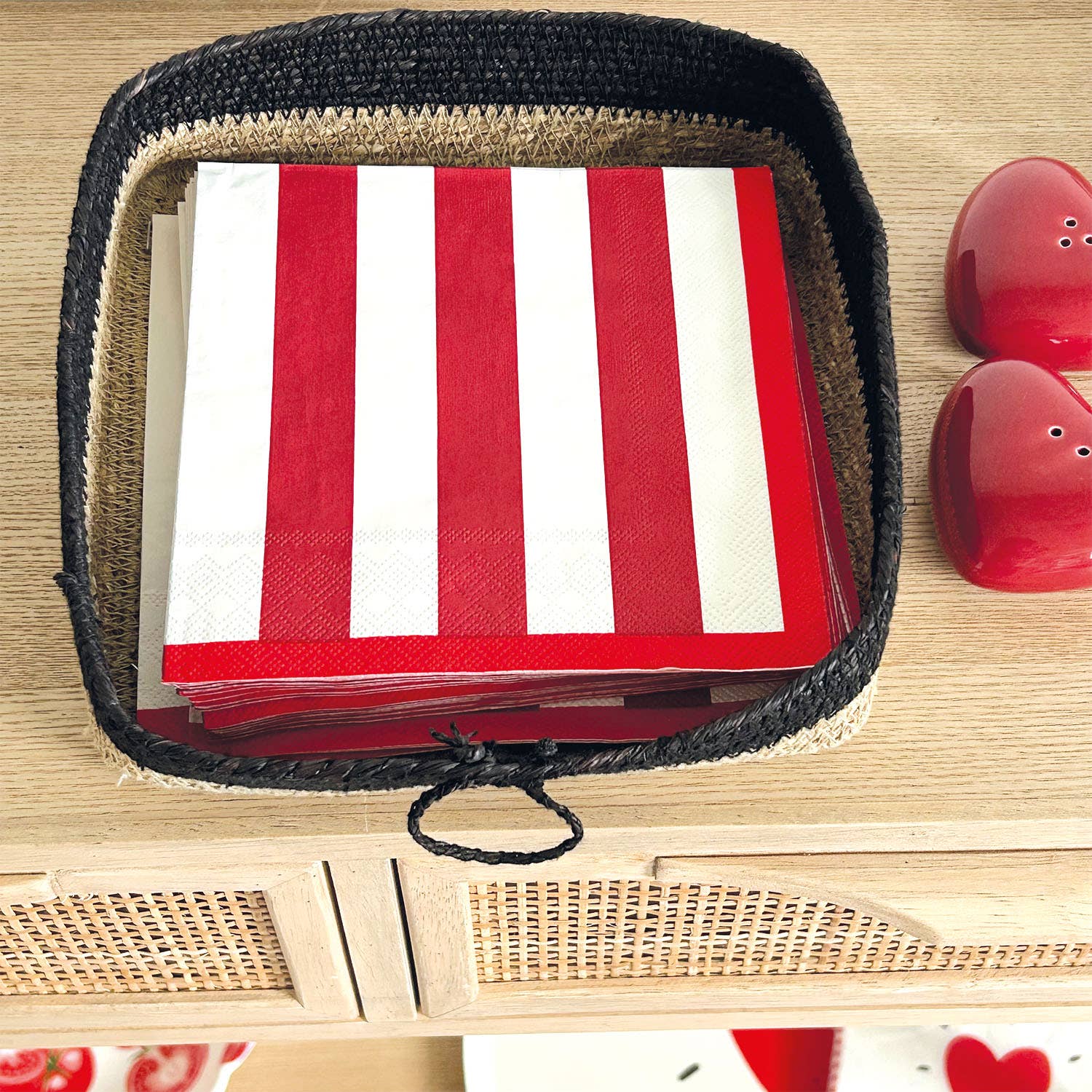 Opjet Paris - Wholesale Disposable Napkin - red striped paper napkin x201