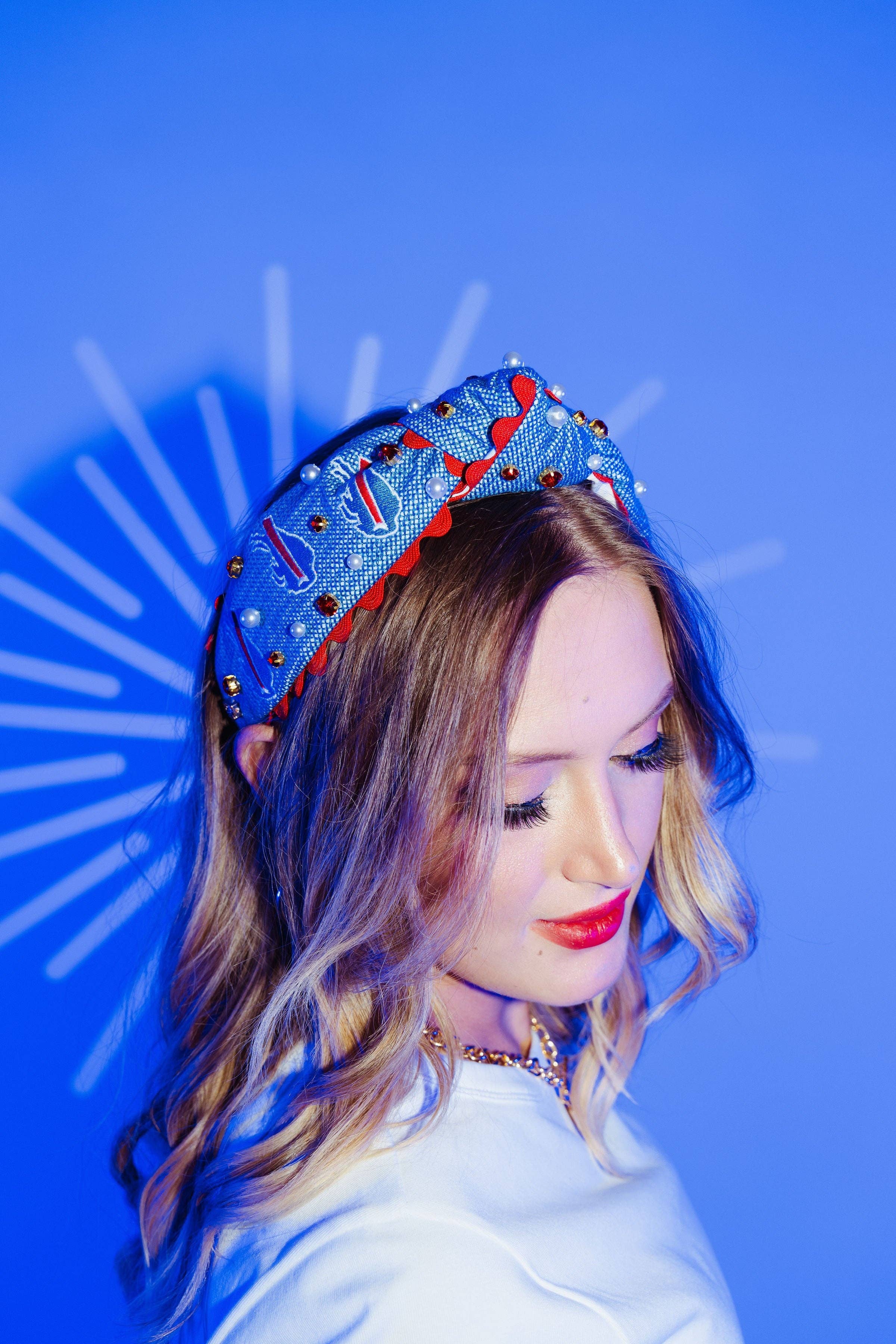 Brianna Cannon - Wholesale Fashion Headband - Women's - Buffalo Bills Adult Cross Stitch Headband3