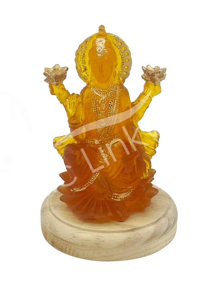 STATUE - LUMIÈRE LED AMBRÉE LAXMI 3,90 POUCES L X 3,55 POUCES P X 5,90 POUCES H pour la vente par Oceanic Linkways Inc