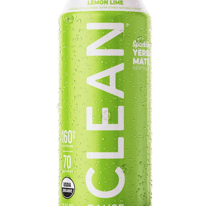 CLEAN Cause - Wholesale Iced Tea - Lemon Lime Organic Sparkling Yerba Mate Summer Tea Drink