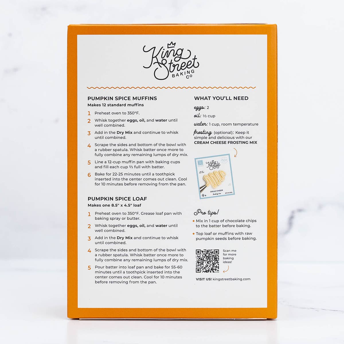 King Street Baking Co - Wholesale Cake Mix - Premium Pumpkin Spice Muffin & Loaf Baking Mix1