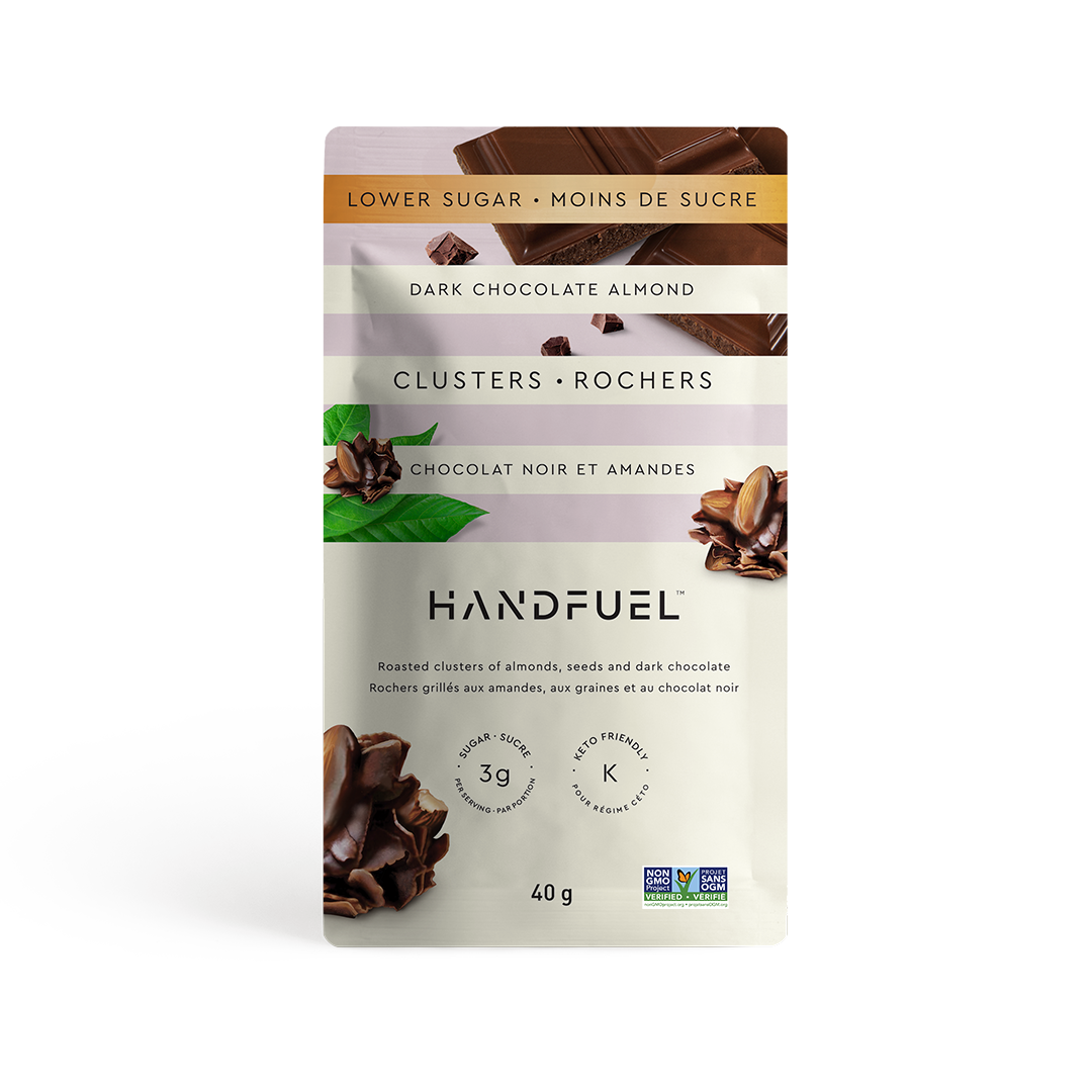 HANDFUEL - Wholesale Chocolate Covered Sweets - Dark Chocolate Almond Clusters 40g X 122