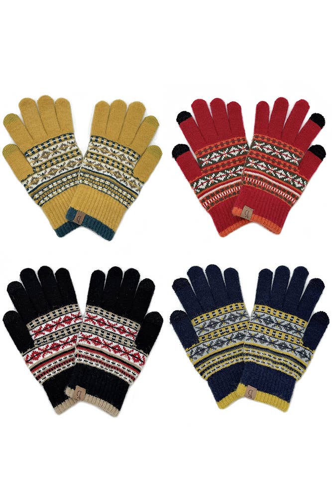 Hana - Wholesale Gloves - Women's - Aztec Knit Touch Gloves4