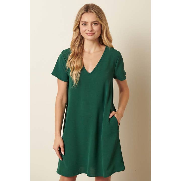 mittoshop - Wholesale Jurk - Dames - AIRFLOW SHIFTJURK MET V-HALS EN KORTE MOUWEN2