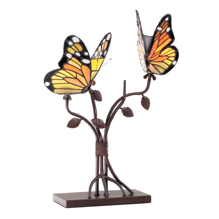 River of Goods - Wholesale Accent/Desk Lamp - 20.5"H Amelia Stained Glass Butterfly Table Lamp