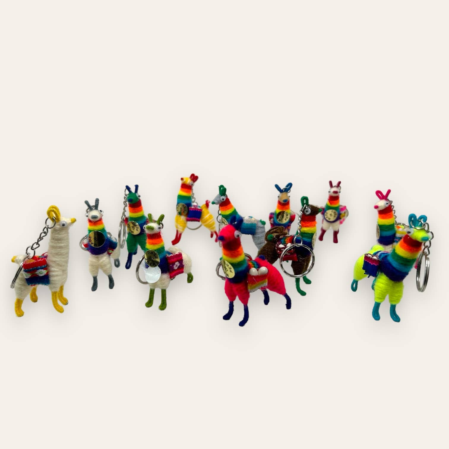 Zoe Artcrafts Corp. - Wholesale Keychain - Unisex - 50 Pack Llama Woven wool Keychain figurine Peru accesories5
