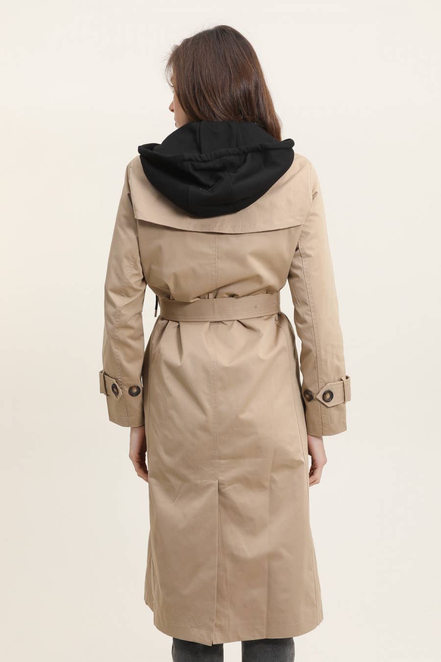 Attrait Paris - Wholesale Trench Coat - Women's - Long trench coat with hoodie yoke12