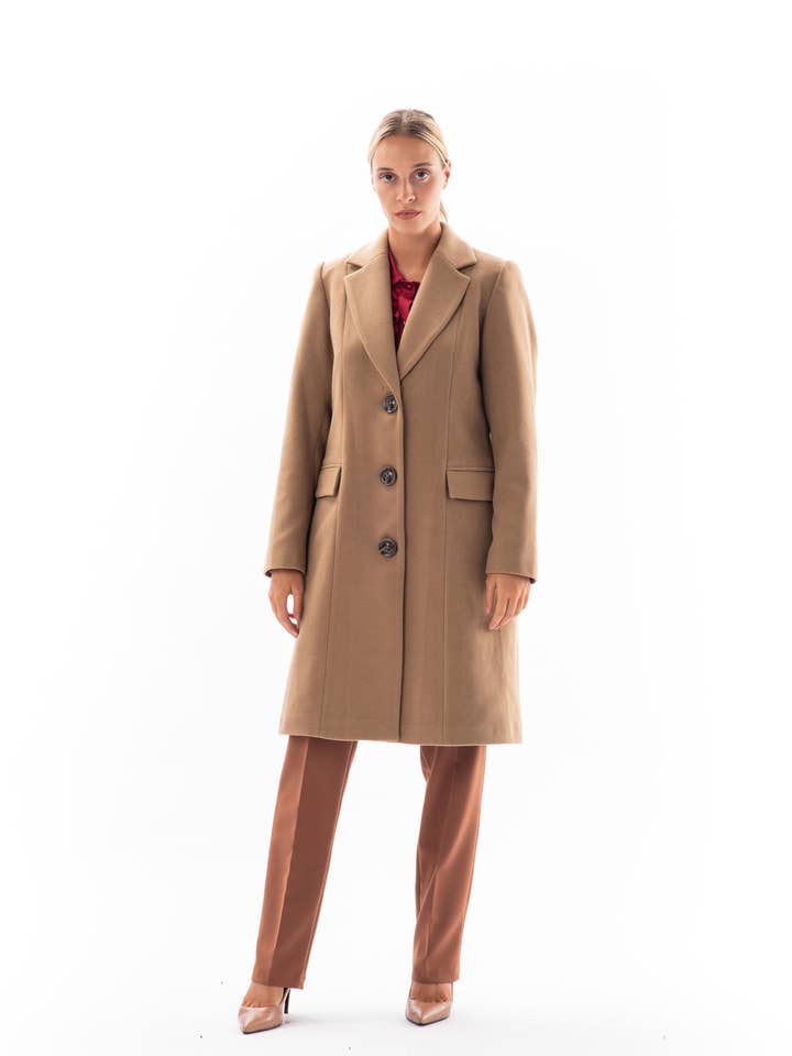 Long Wool Coat Detachable Fur for wholesale by VIDAL MODES