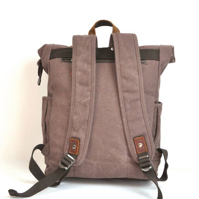 Steraraffia - Wholesale Backpack - Women's - Azraou Canvas Backpack – Vintage Roll Top Rucksack1