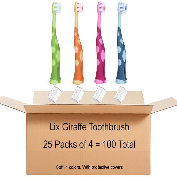 Giraffe Tandenborstel - Doos van 100 voor wholesale door Everest oral Care
