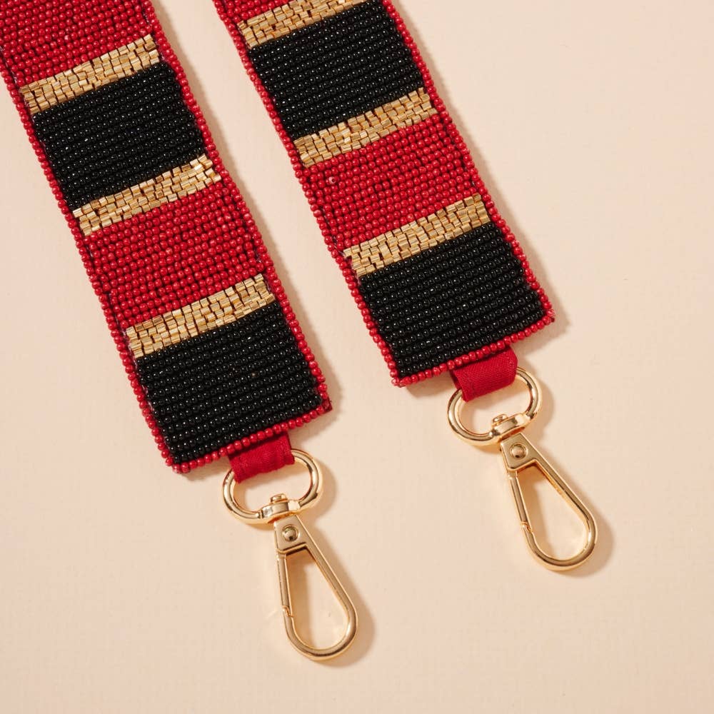 Frem - Wholesale Bag Strap - Women's - Striped Seed Beaded Bag Strap0