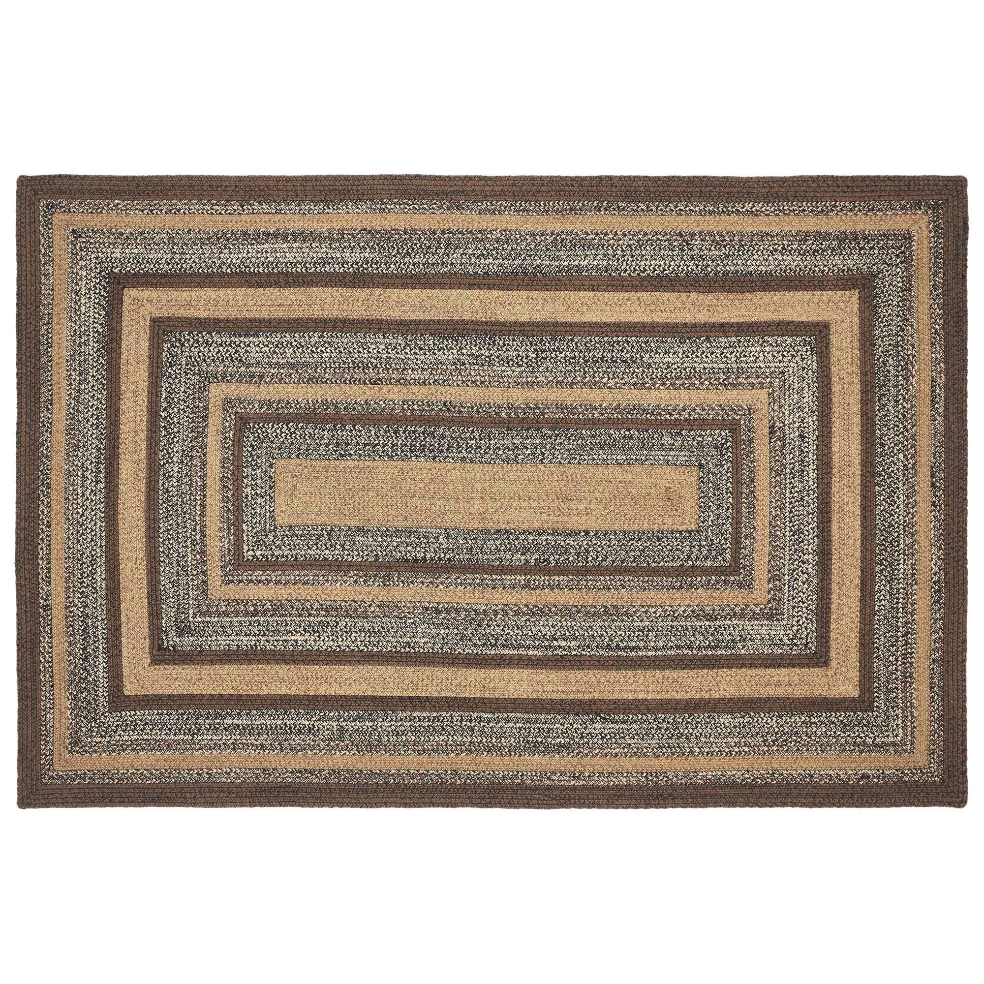 VHC Brands - Vente Tapis - Tapis en jute Espresso Rect avec tampon 60x961