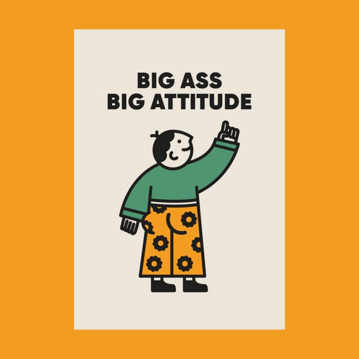 Carte de vœux Big Ass Big Attitude pour la vente par Martyna Makes