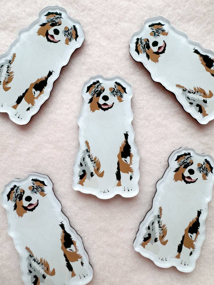 Australian Shepherd (blue merle) Magnet for wholesale by Our Cheery Corner