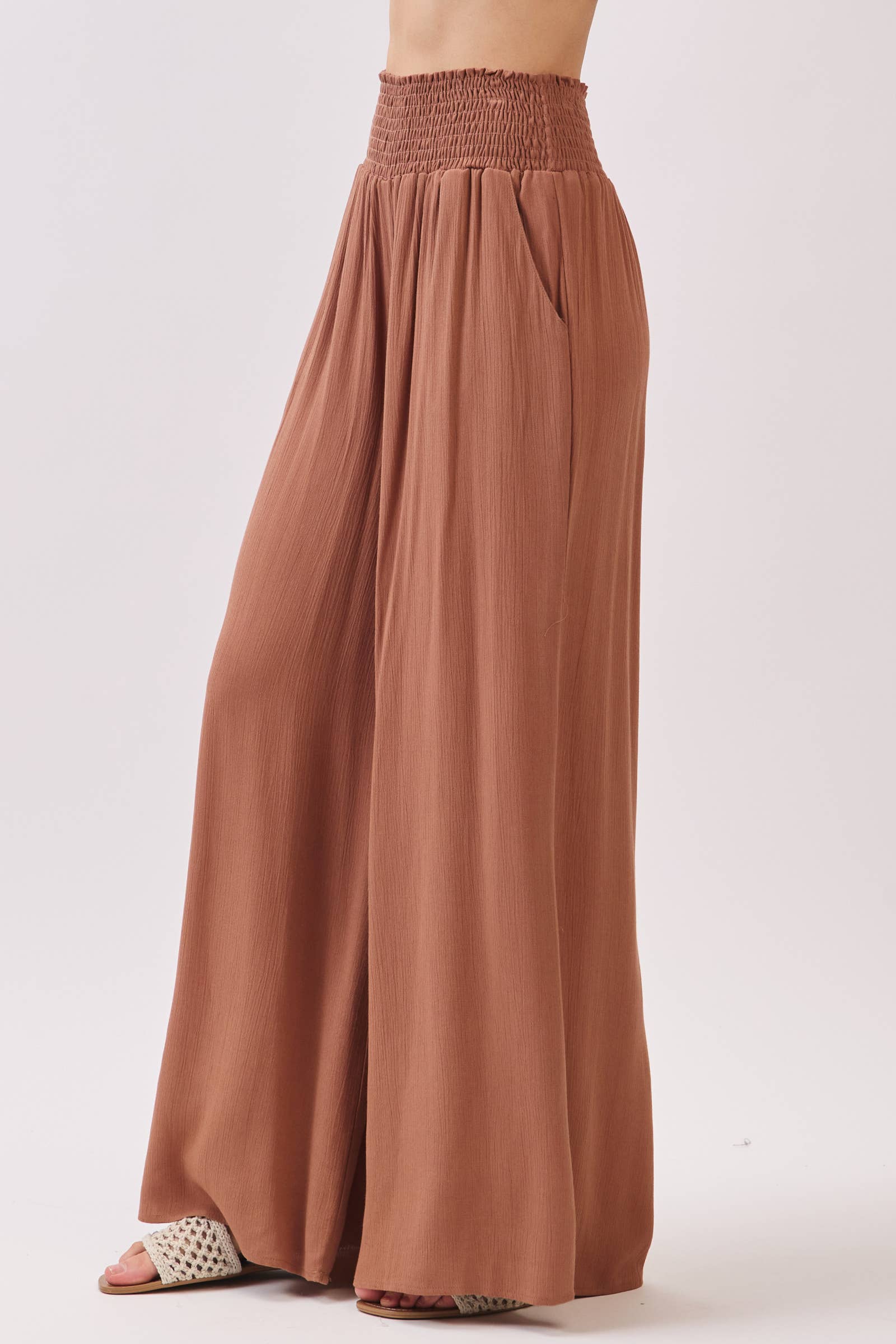 Final Touch – wholesale Pants – Women's – Heavy Gauze Wide Leg Pants - NP70263D-HV36