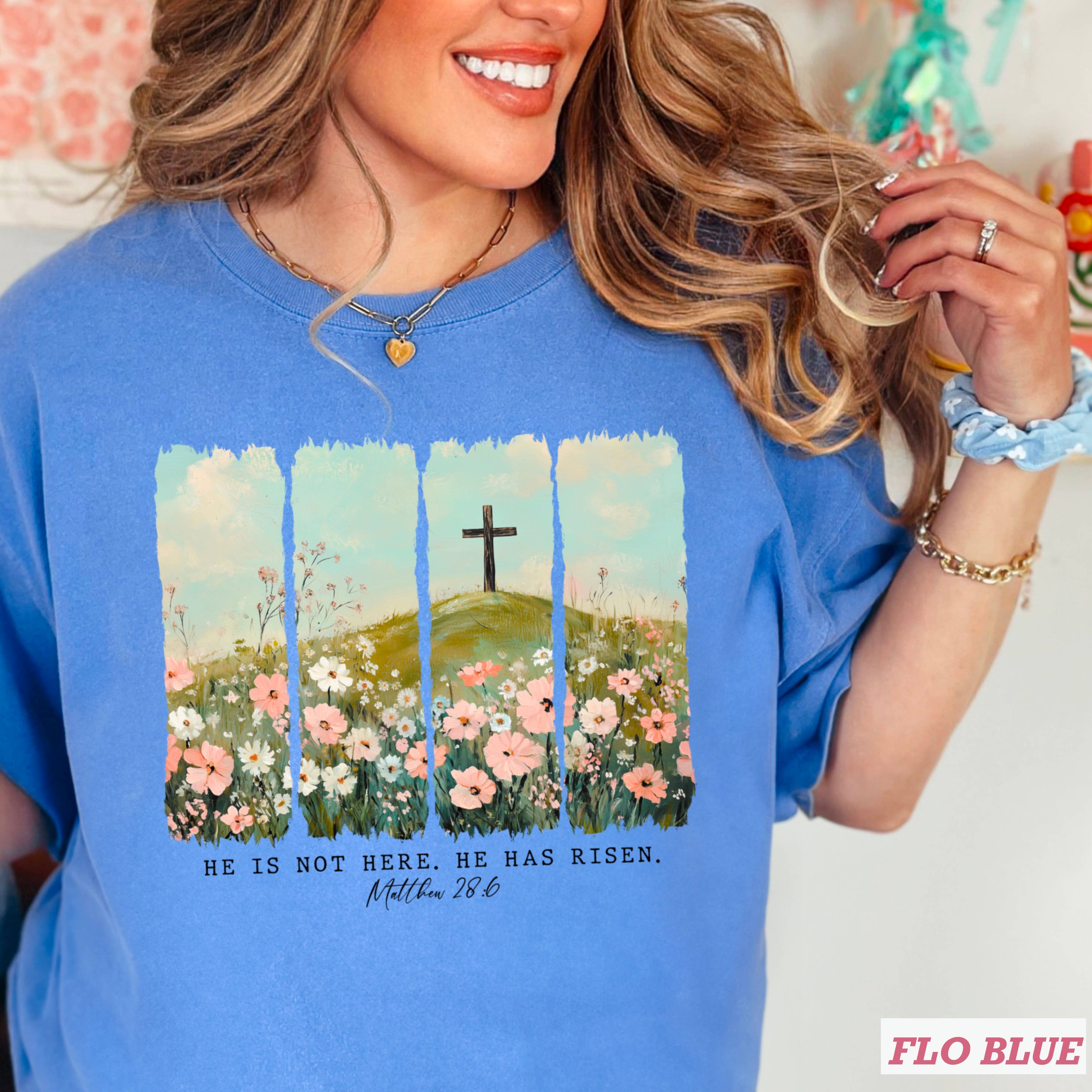 Shoppe SHC – wholesale T-shirt med logga - Dam – Han har uppstått | Påsktröja | Comfort Colors19