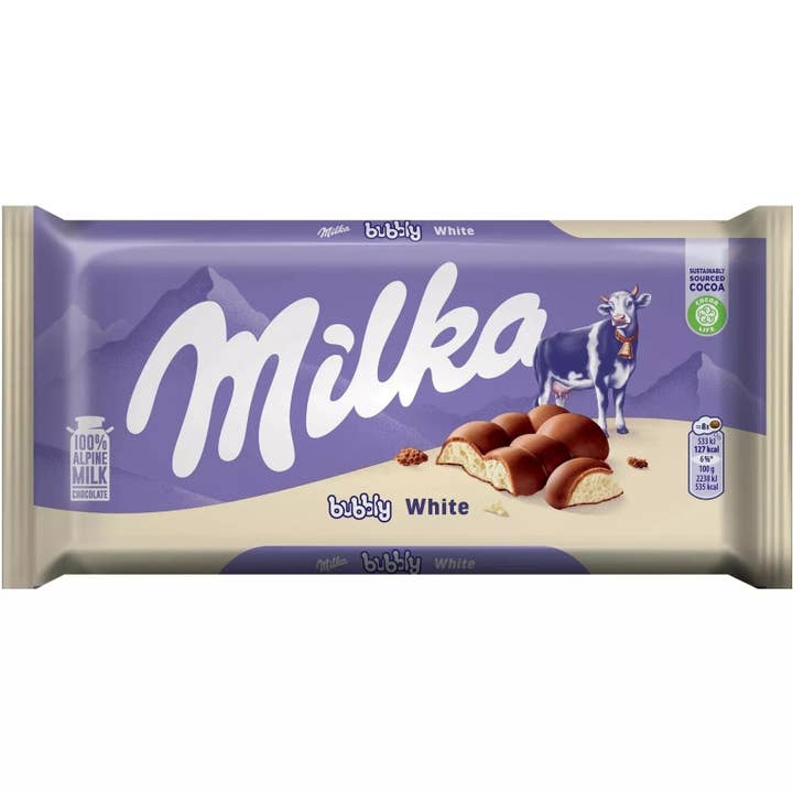 Milka Bubbly White 95g (European) for wholesale by Global Bite Co