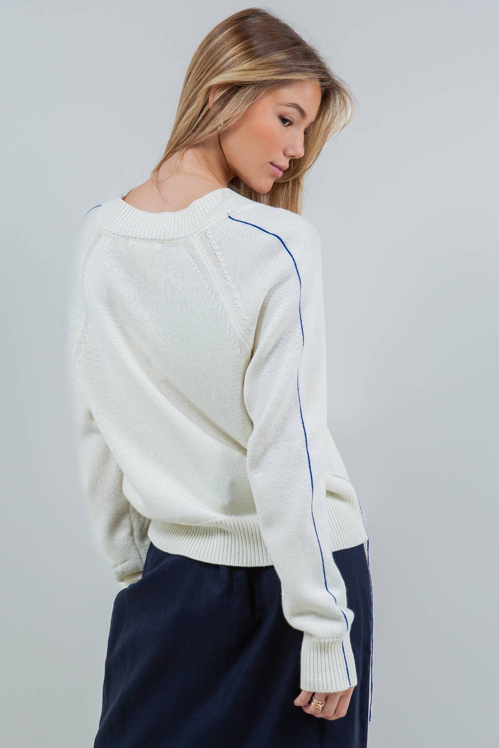 Whiteroom+Cactus - Vendita all'ingrosso Maglione tricot - Donna - MAGLIONE IN FILATO A CONTRASTO3