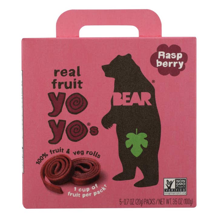 Bear Real Fruit Yoyo Snack - Raspberry - Case Of 6 - 3.5 Oz. for wholesale by Everyday Supply Co
