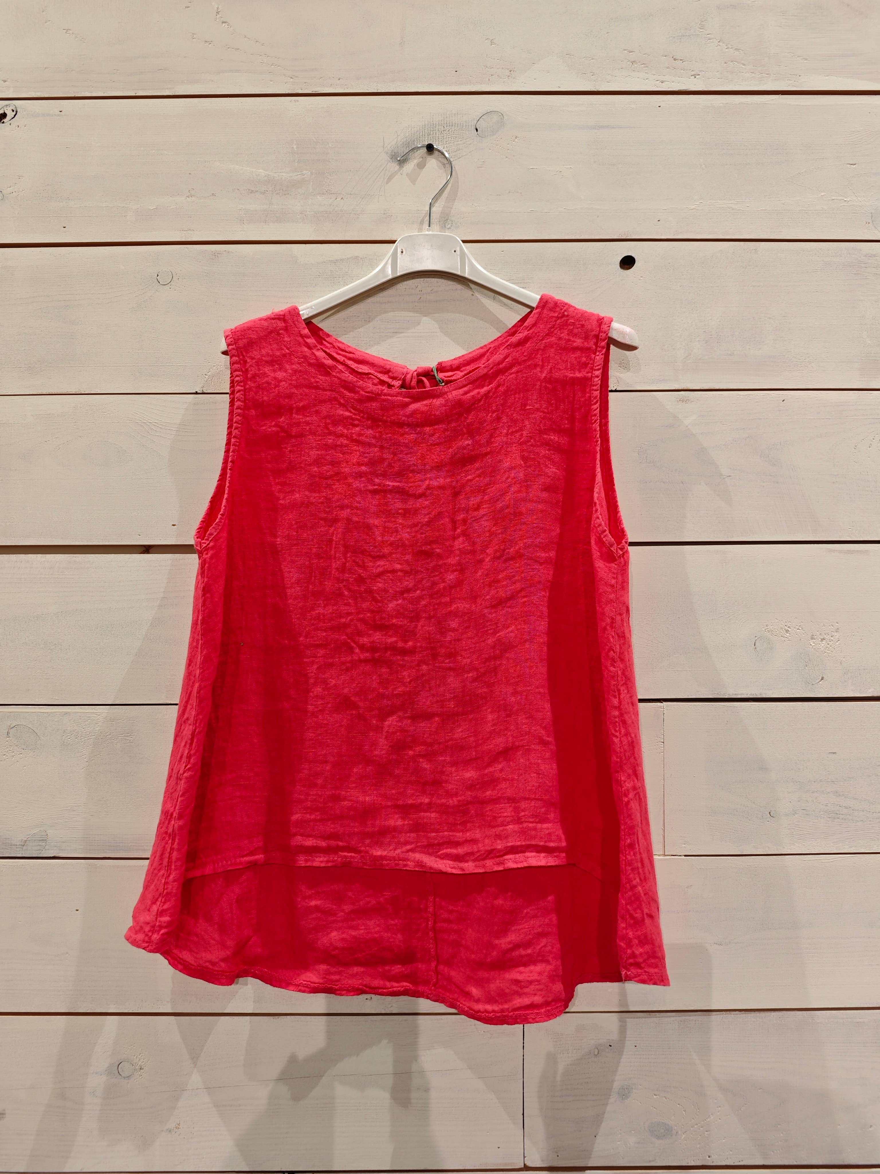 Linos y Textiles - Vendita all'ingrosso Camicetta - Donna - REF 15763 T-SHIRT CON MANICHE A SISA CON NASTRO IN 100% LINO18