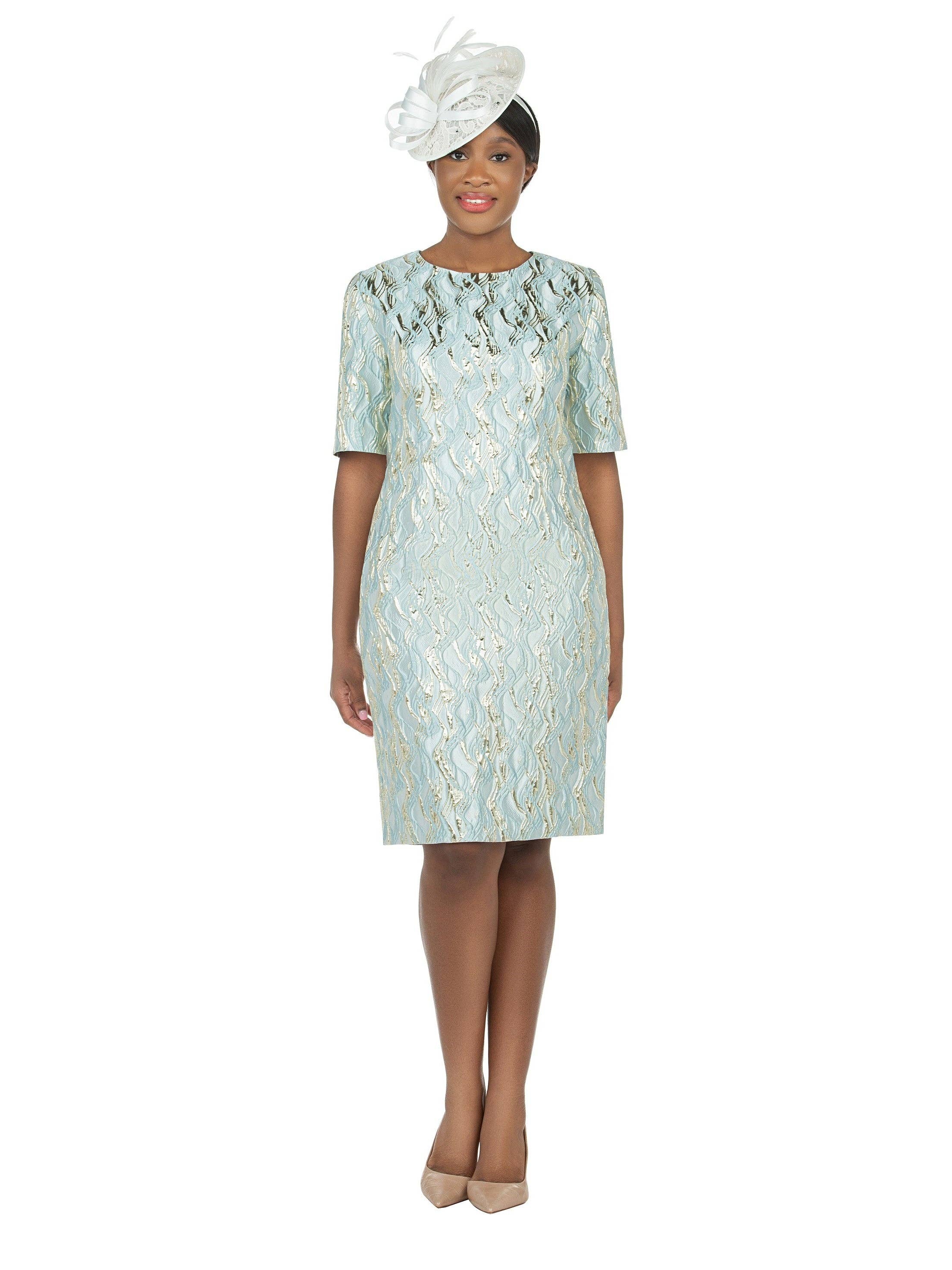 Giovanna - Vente Robe – femme - Robe fourreau en brocart à manches courtes - Grande taille0