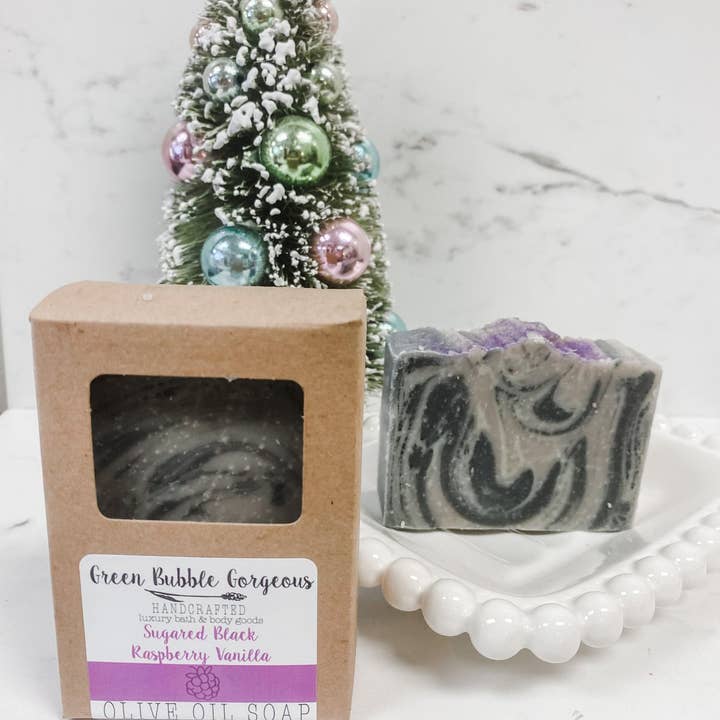 Green Bubble Gorgeous - Wholesale Bar Soap - Sugared Black Raspberry Vanilla Olive Oil Soap1