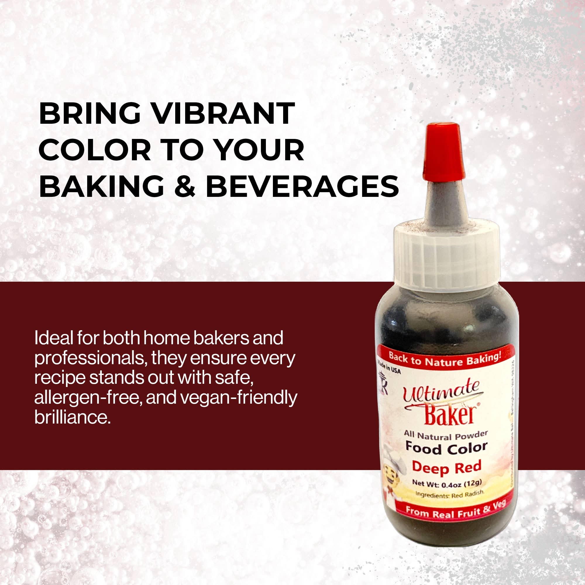 Ultimate Baker - Wholesale Cake Decorating Kit - Ultimate Baker Natural Deep Red Food Color (1x12g)6