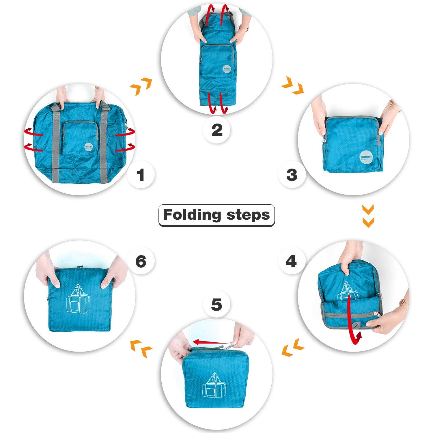 wandf – Saco de viagem - Unissexo por atacado – Mala de viagem Mala Multifuncional de Armazenamento Azul12