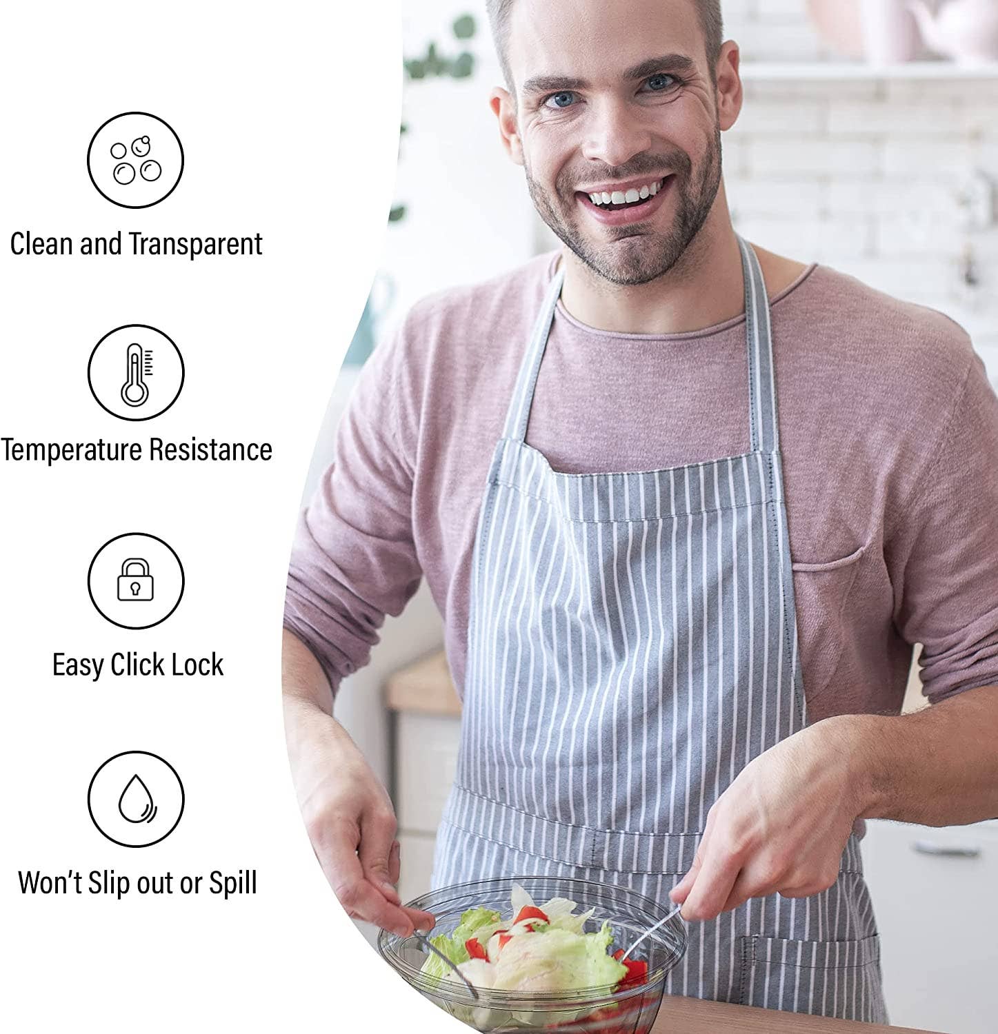 MT Products - Wholesale Food Storage Container - MT Products Clear Plastic Salad Container 32 oz8