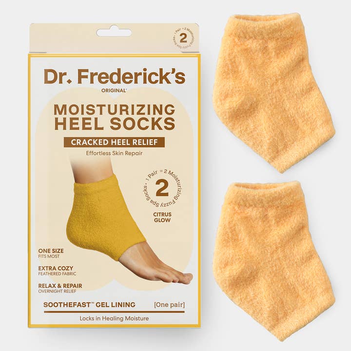 Moisturizing Heel Socks - Fuzzy - 1 Pair - Citrus Glow for wholesale by Dr. Frederick's Original
