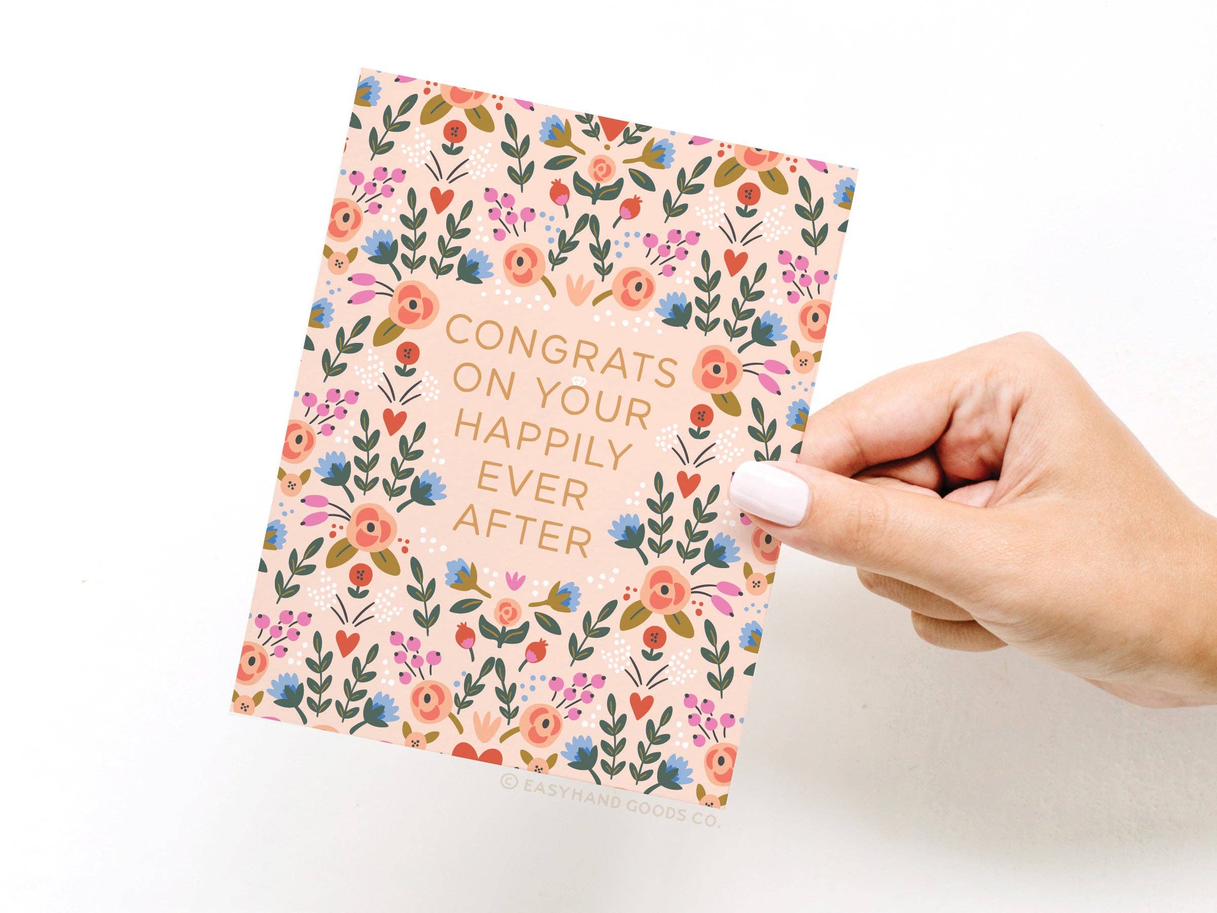 Easyhand Goods – formerly Onderkast - Vente Faire-part de mariage - Félicitations pour votre carte de vœux florale Happily Ever After2