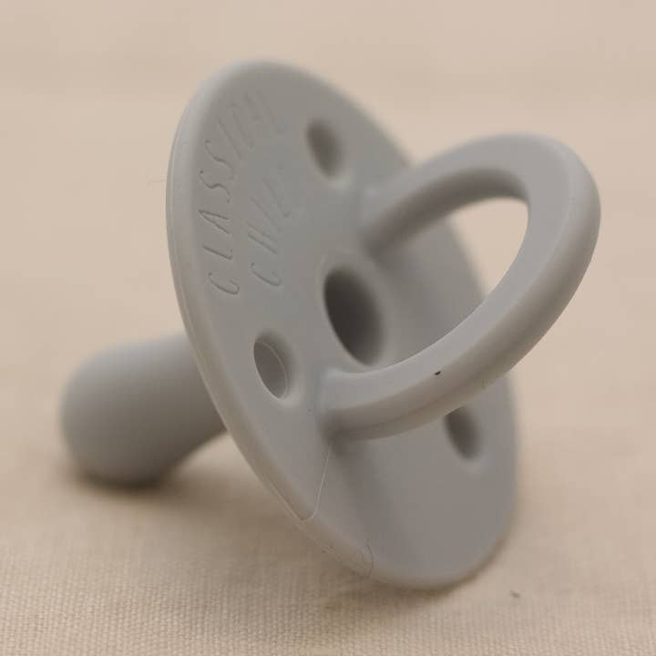Child's Grey Eco-Friendly Silicone Pacifier for wholesale by Classical Child