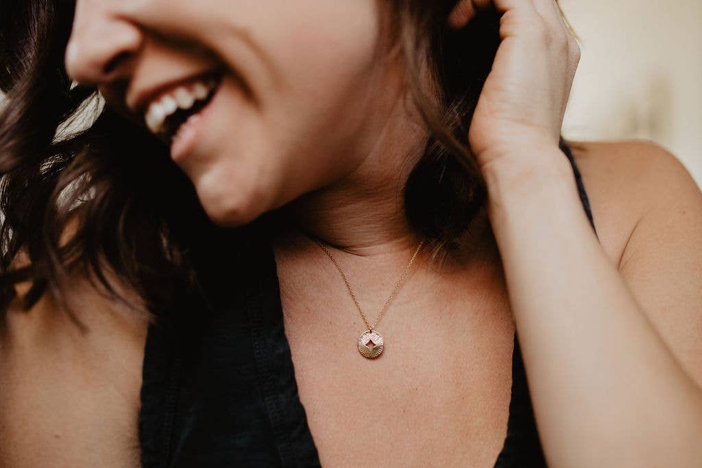 Ever Aster - Wholesale Pendant/Charm Necklace - Starburst Textured Necklace3