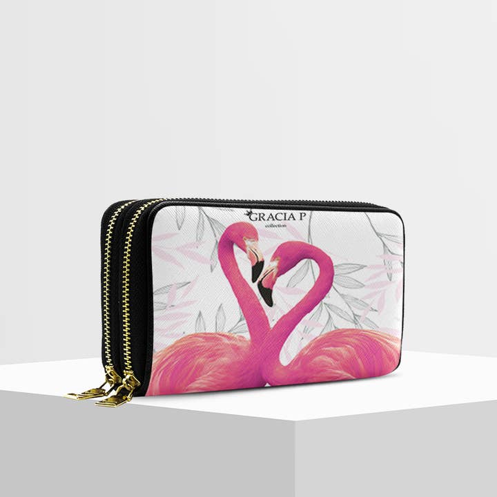 Cartera doble ANGY Gracia P's - Carteras - Flamingo blanco para venta al por mayor de GLOBALSHOP SRL
