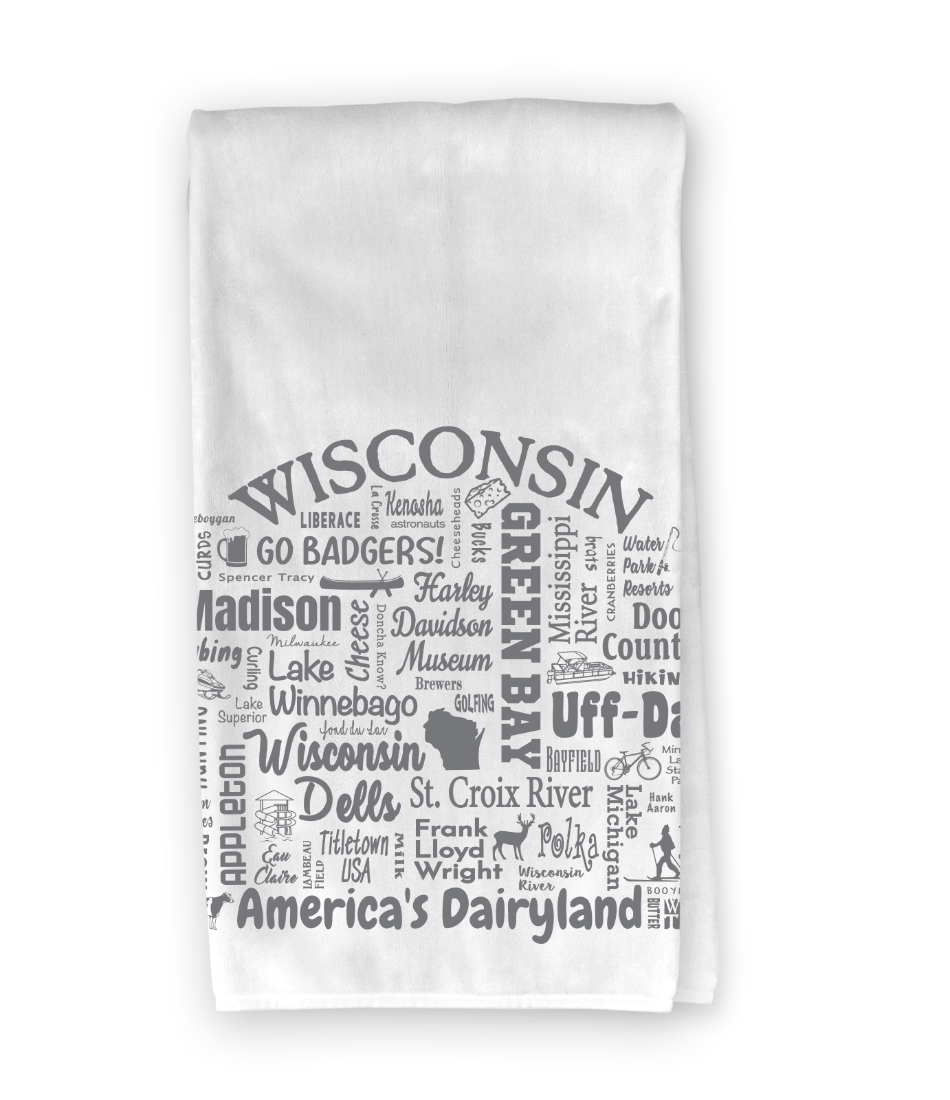 The Buffalo Works - Wholesale Tea Towel - Wisconsin Destination Kitchen Towel - Where Life Takes You1