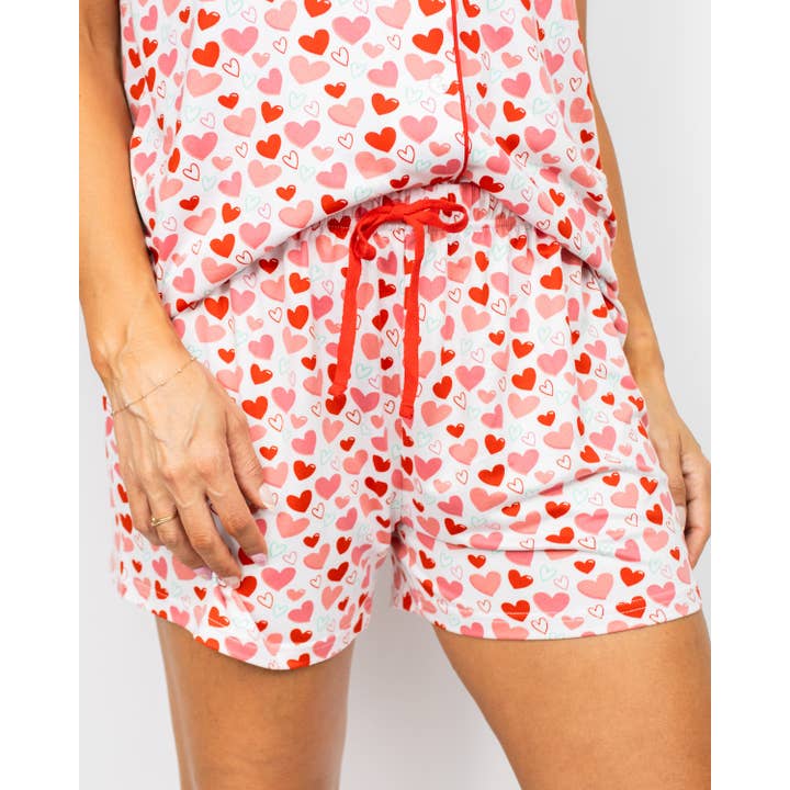 Alles, was du brauchst, ist Liebe Schlafshorts Weiß/Rosa/Rot -Versch. für den Großhandel von The Royal Standard